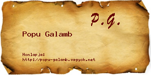 Popu Galamb névjegykártya